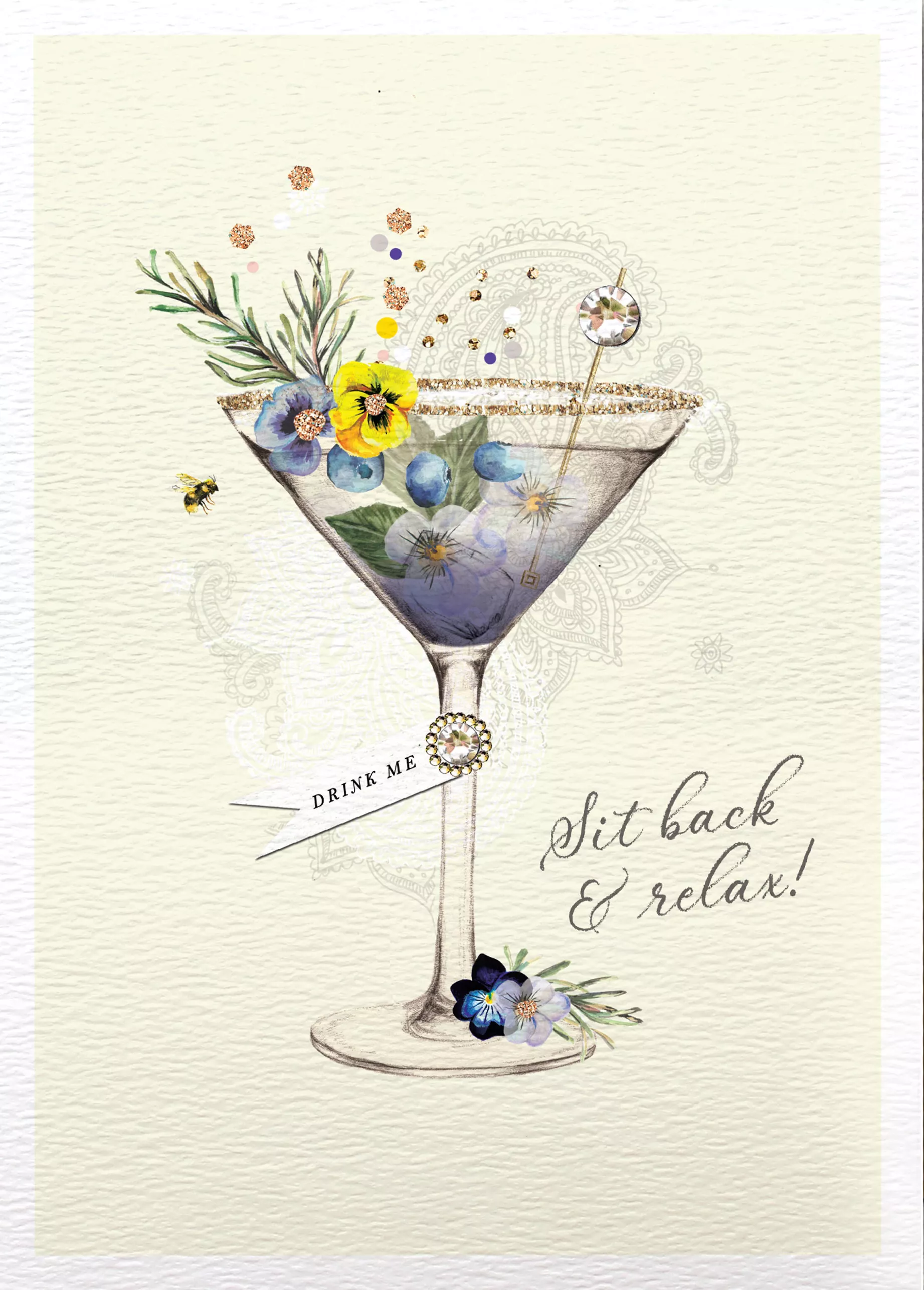 Martini Glass Birthday Card