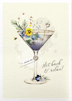 Martini Glass Birthday Card