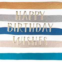Foil Stripes Birthday Card