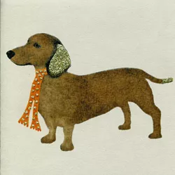 Dachshund in a Scarf Luxury Greeting Card