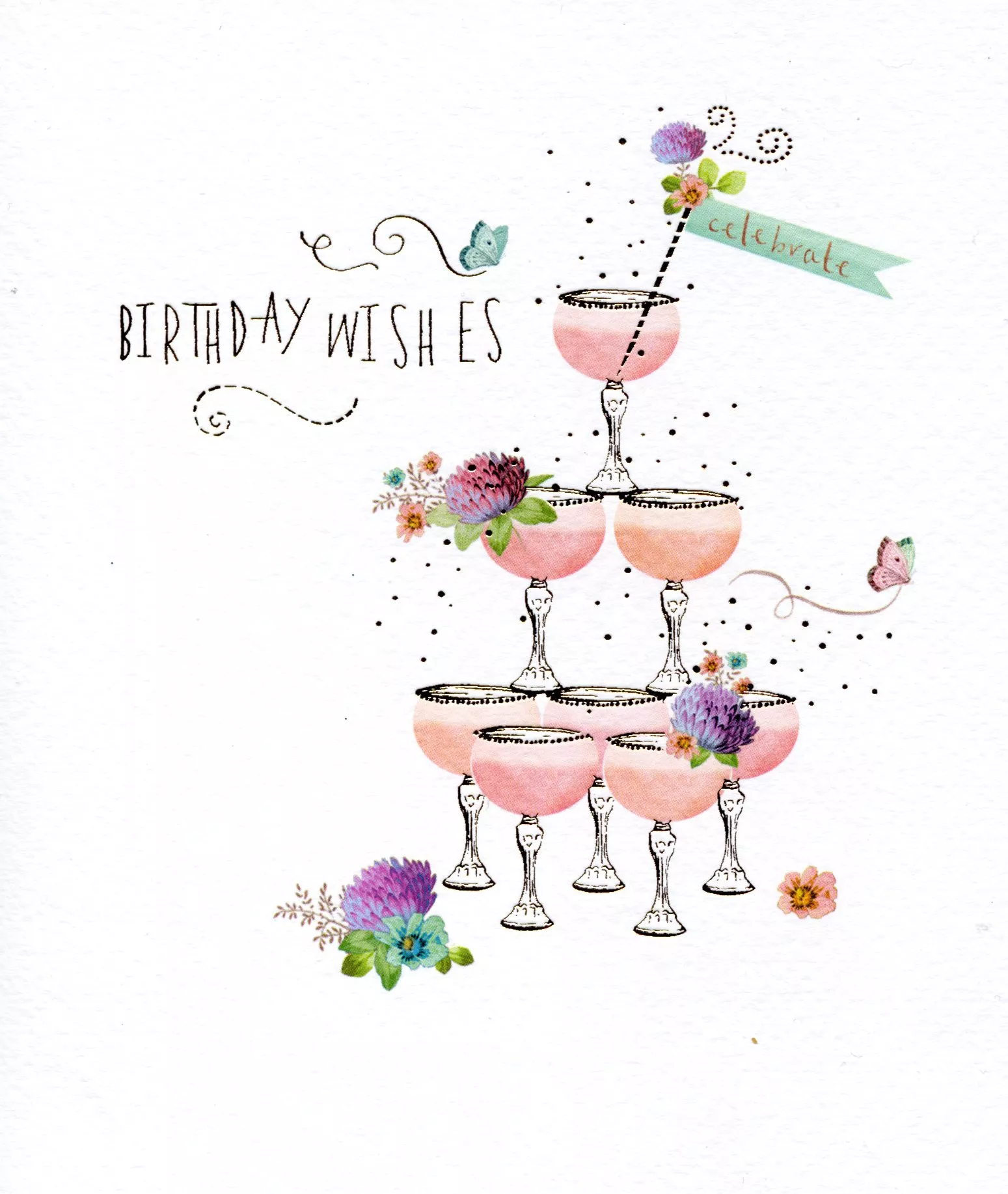 Cocktail Tower Birthday Card