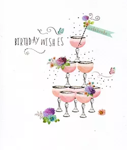 Cocktail Tower Birthday Card