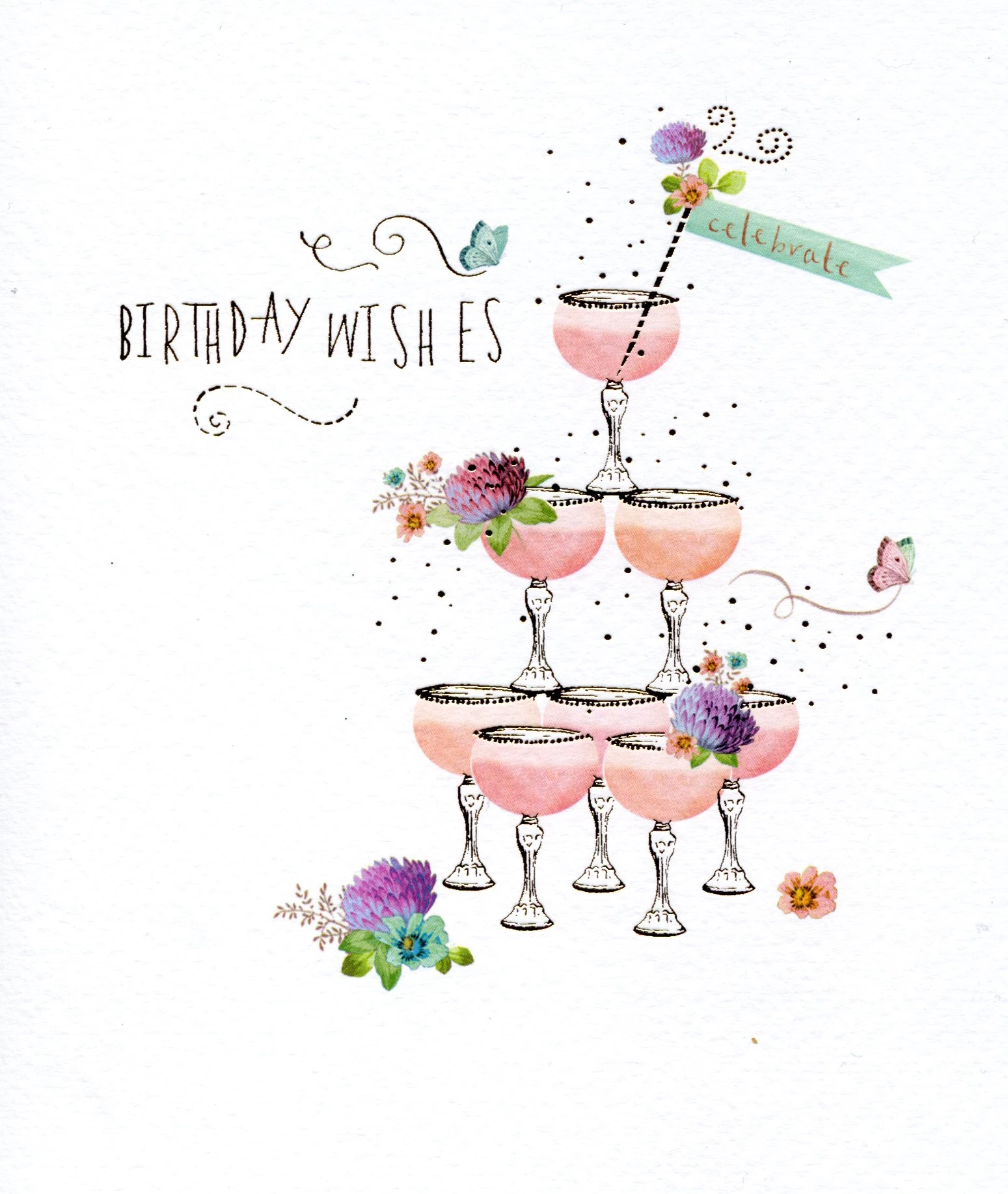 Cocktail Tower Birthday Card