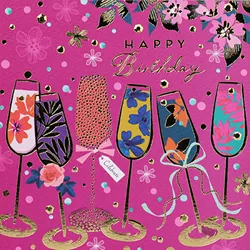 Champagne Bubbles Birthday Card