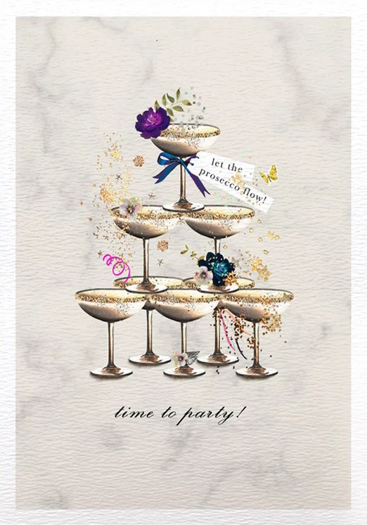 Prosecco Flow Birthday Card