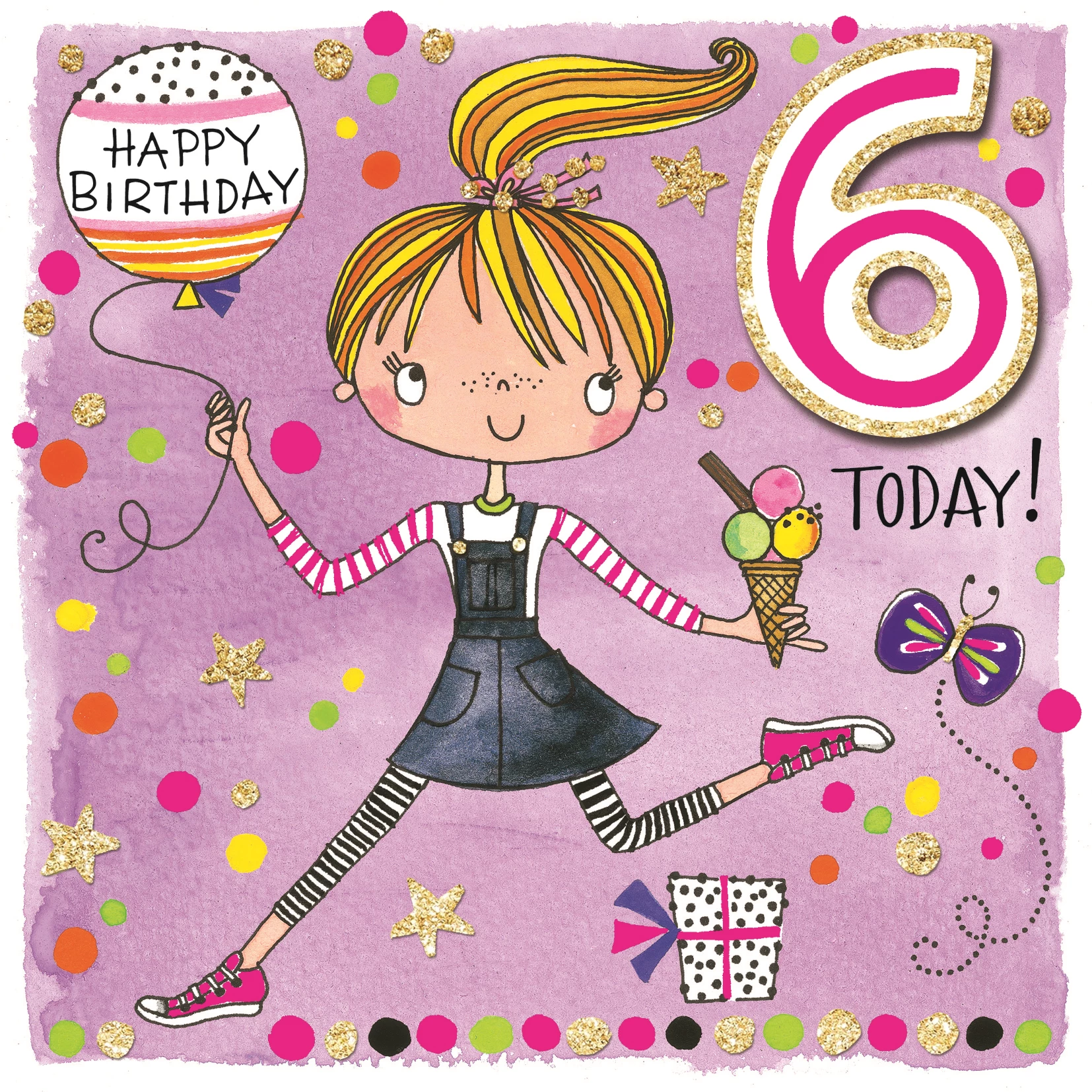 Ice cream 6th Birthday Card