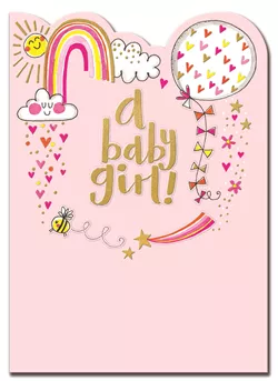 Sunshine and Rainbows New Baby Girl Card
