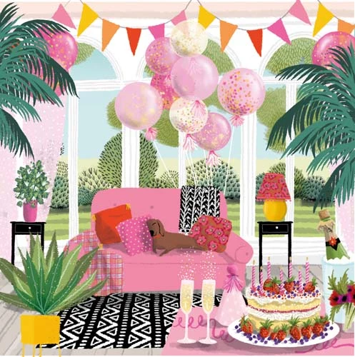 Pink Party Greeting Card