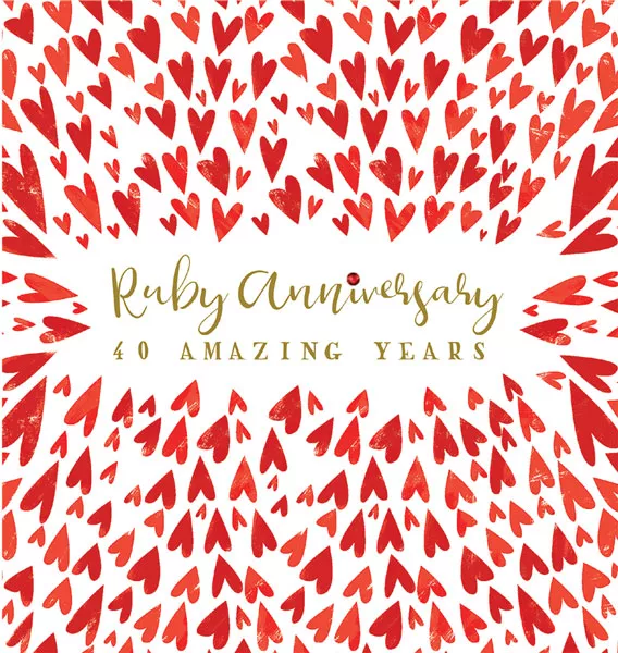 Ruby Hearts 40th Anniversary Card