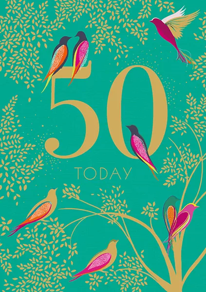 Birds 50th Birthday Card