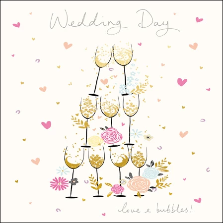 Prosecco Tower Wedding Card
