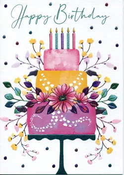 Floral Cake Birthday Card