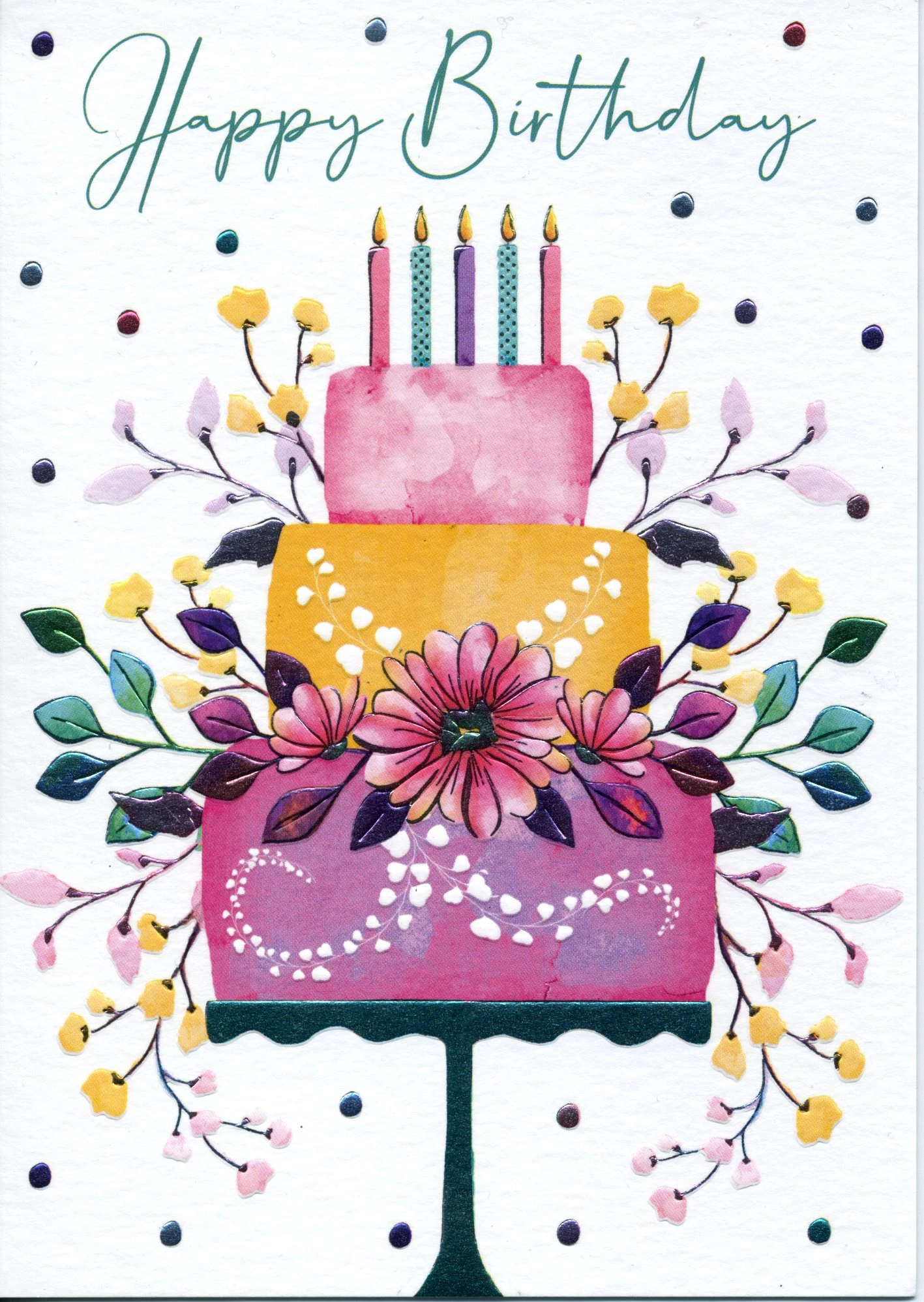 Floral Cake Birthday Card