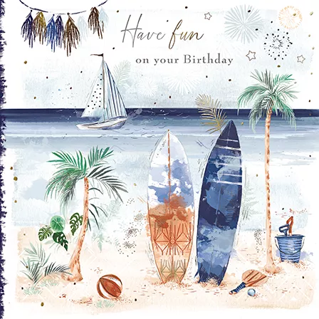 Surfing Birthday Card