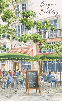 Outdoor Café Birthday card