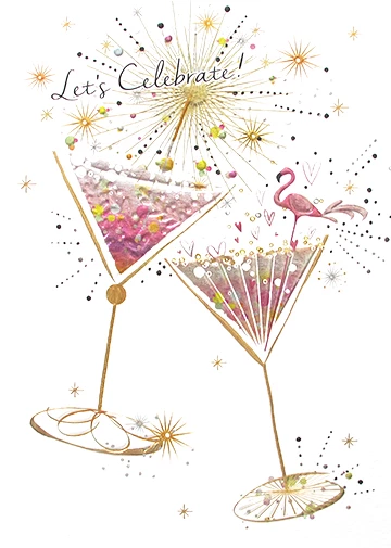 Sparkle Drinks Birthday Card