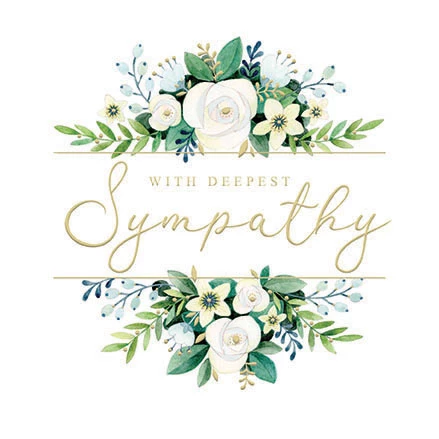 White Flowers Sympathy Card