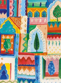 Moroccan Windows Greeting Card
