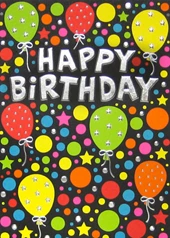 Colourful Balloons Birthday Card
