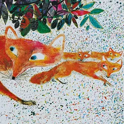Furtive Foxes Greeting Card