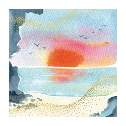 Beach Sunset Greeting Card