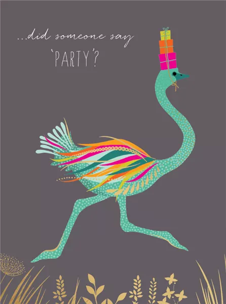 Ostrich Birthday Card