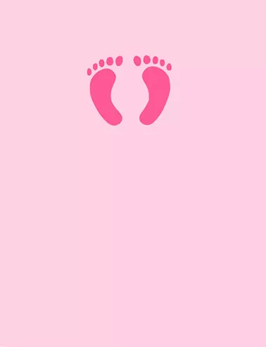 Pink Toes New Baby Card