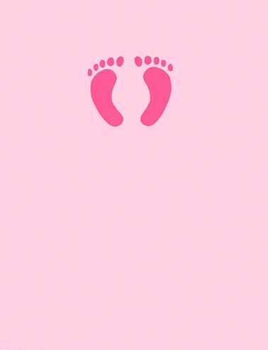 Pink Toes New Baby Card