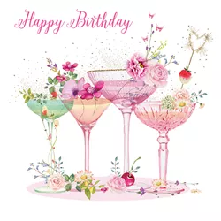 Cocktails Birthday Card