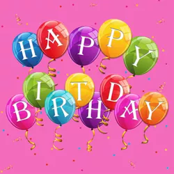 Party Balloons Pink Birthday Card