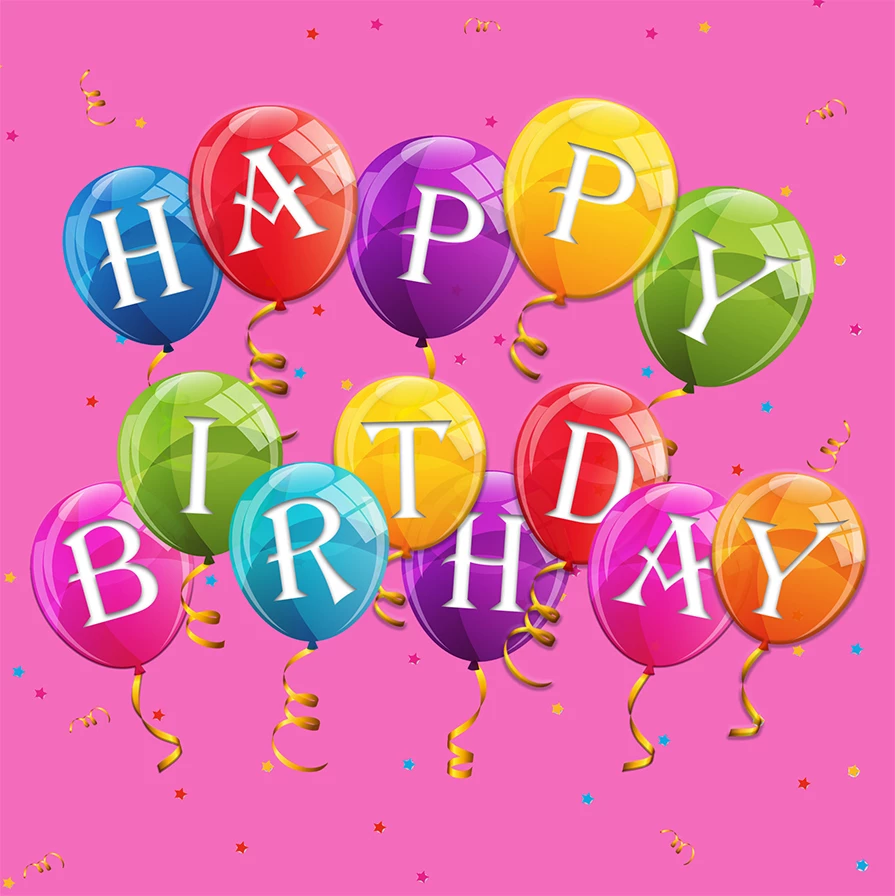 Party Balloons Pink Birthday Card