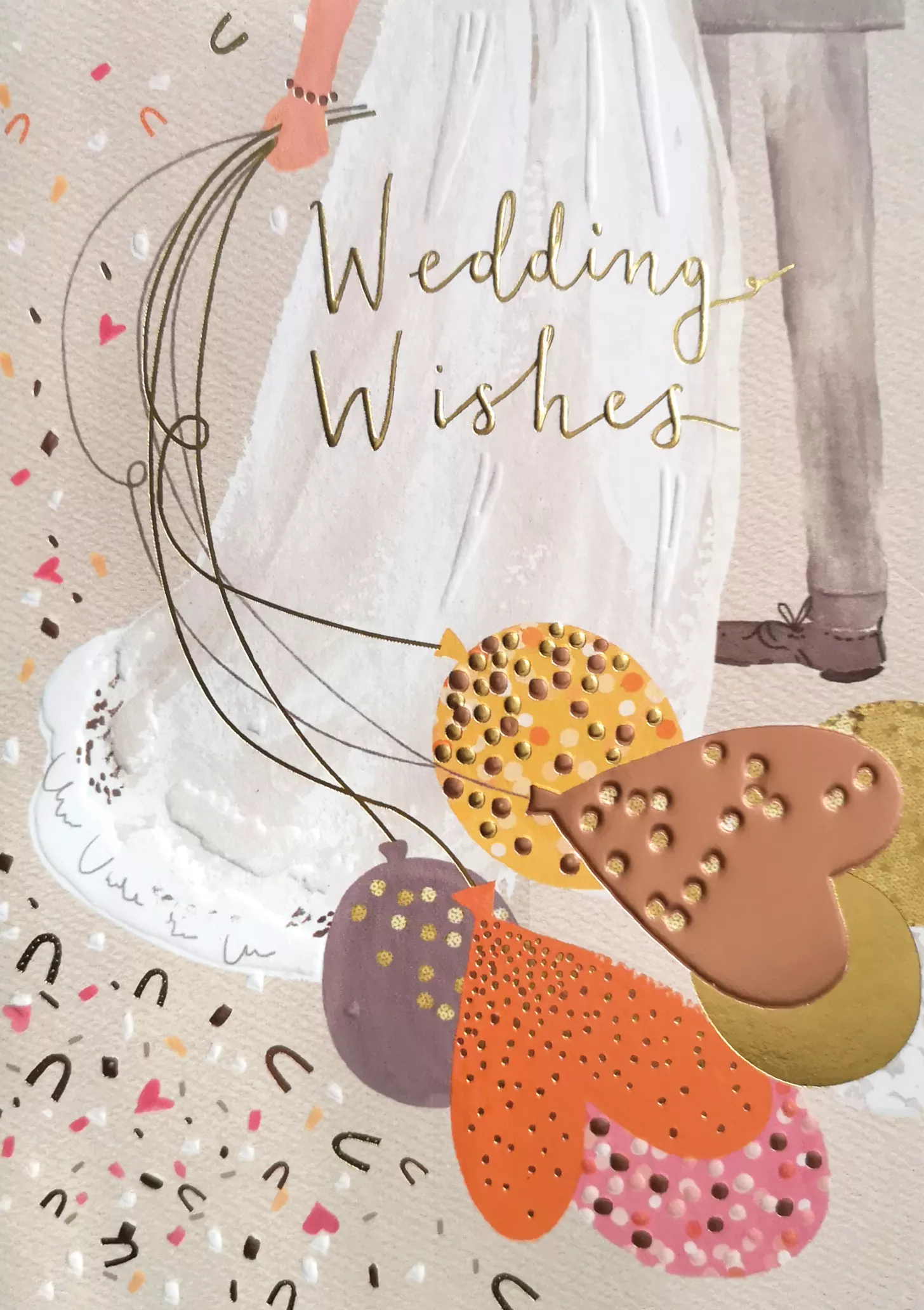 Confetti Balloons Wedding Card