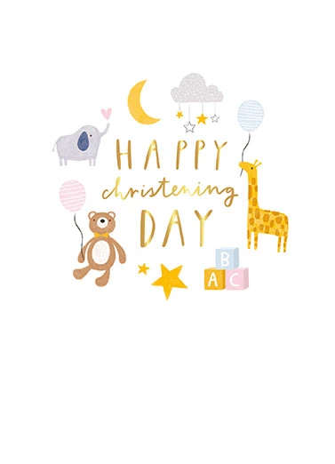Cute Toys Christening Card