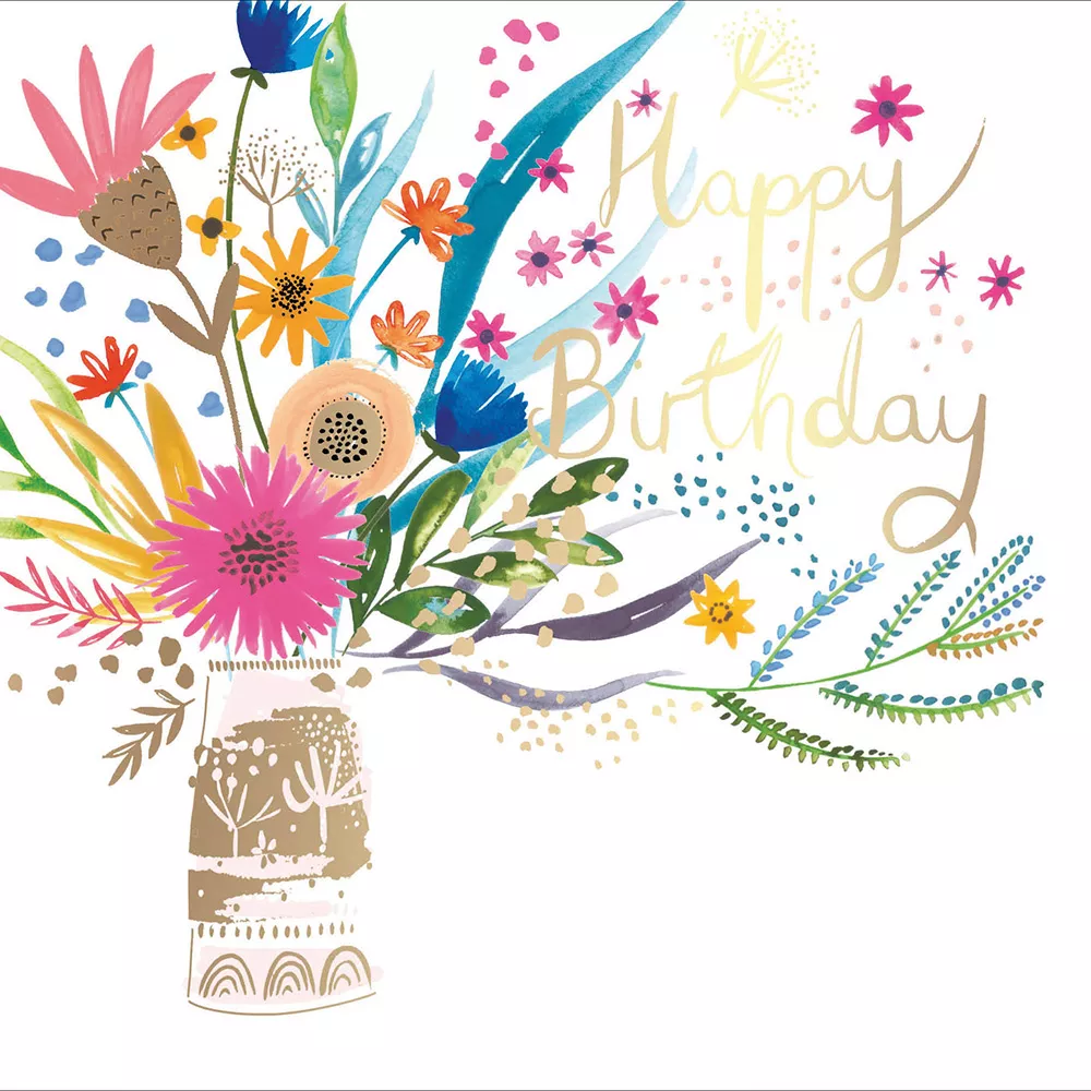 Flowers in a Vase Birthday Card