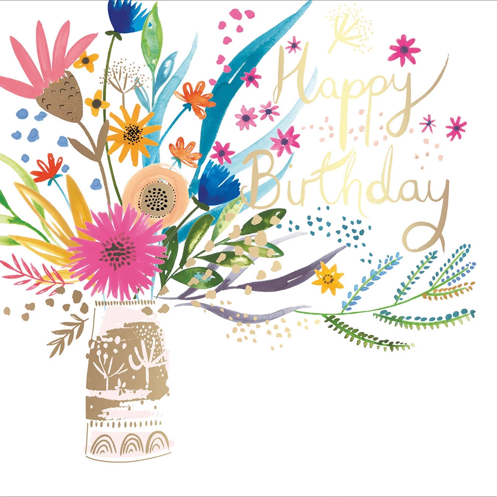 Flowers in a Vase Birthday Card