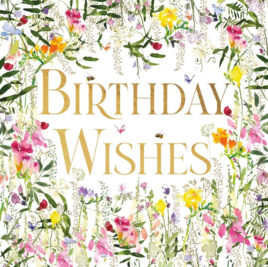 Floral Wishes Birthday Card