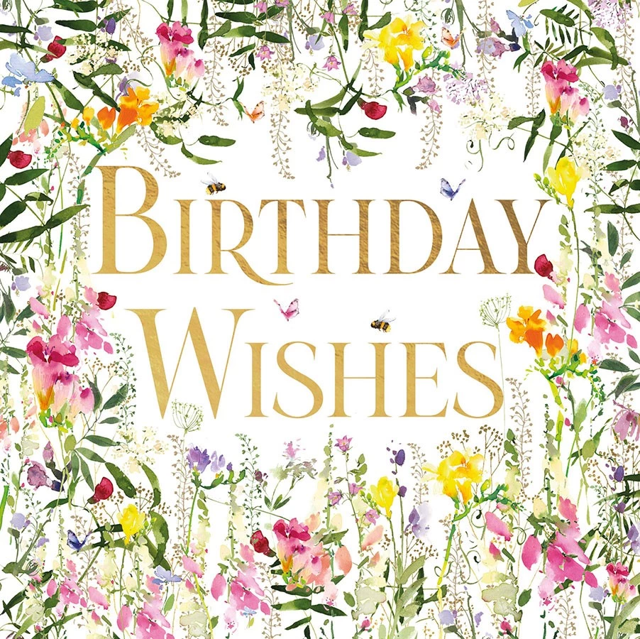 Floral Wishes Birthday Card
