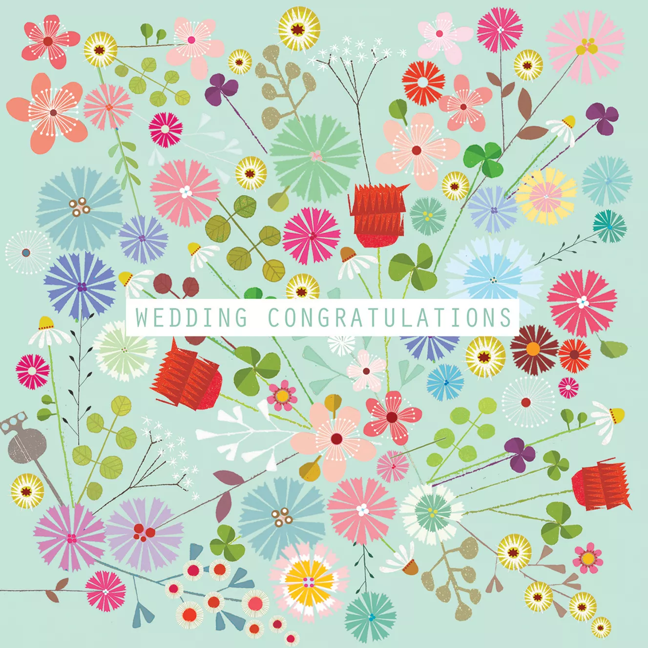 Pretty Flowers Wedding Card