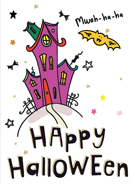Haunted House Halloween Card
