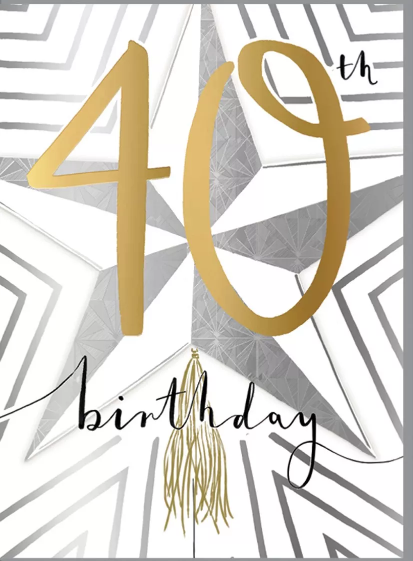 Star 40th Birthday Card