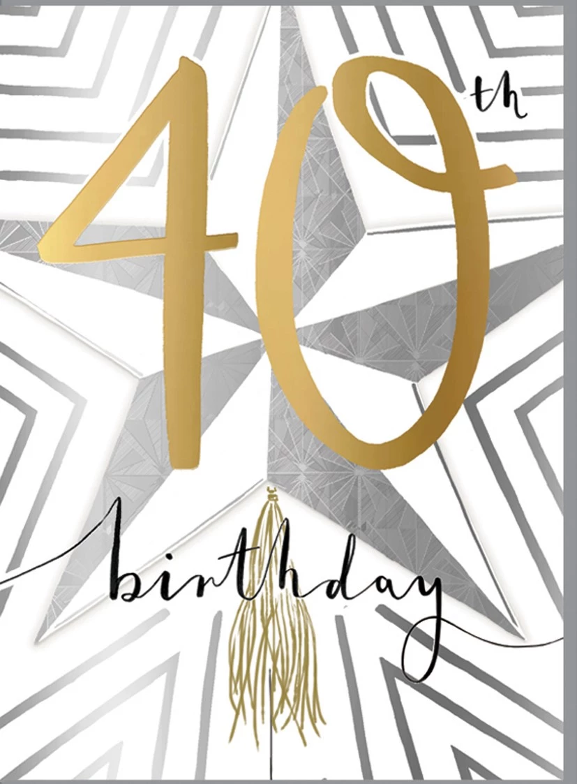 Star 40th Birthday Card