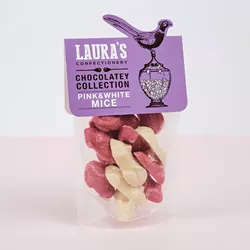 Pink & White Mice Chocolates by Laura's Confectionery