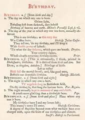 Johnson's Dictionary Birthday Card