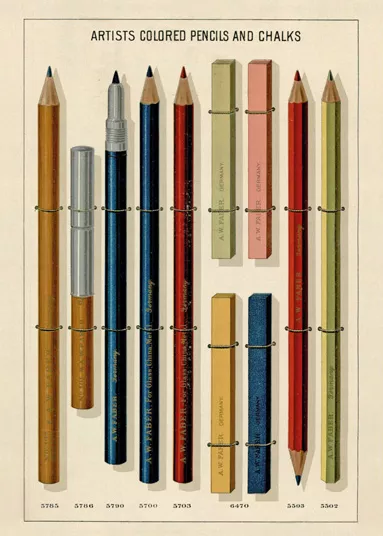Artists Pencils and Chalks Greeting Card