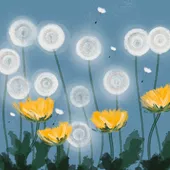 Dandelions Greeting Card