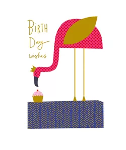 Pink Flamingo Birthday Card