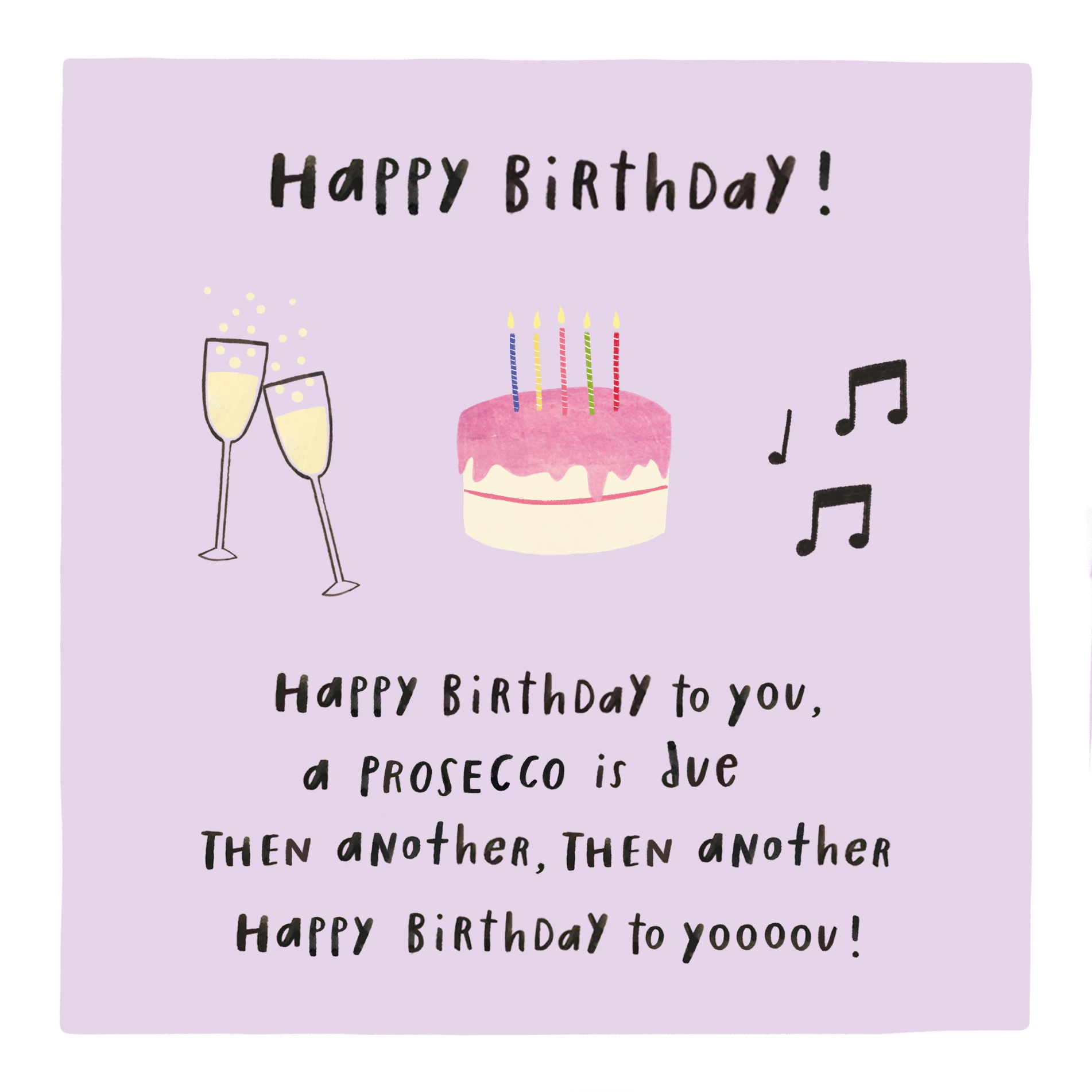 Prosecco is Due Birthday Card