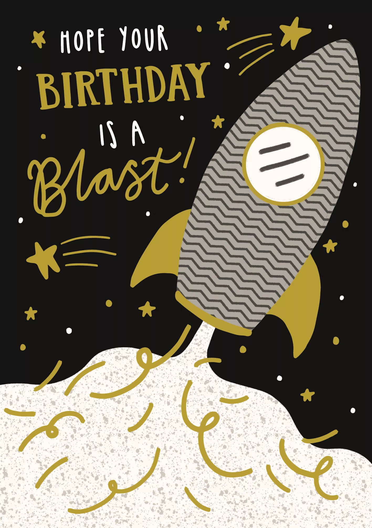 Blast Off Birthday Card