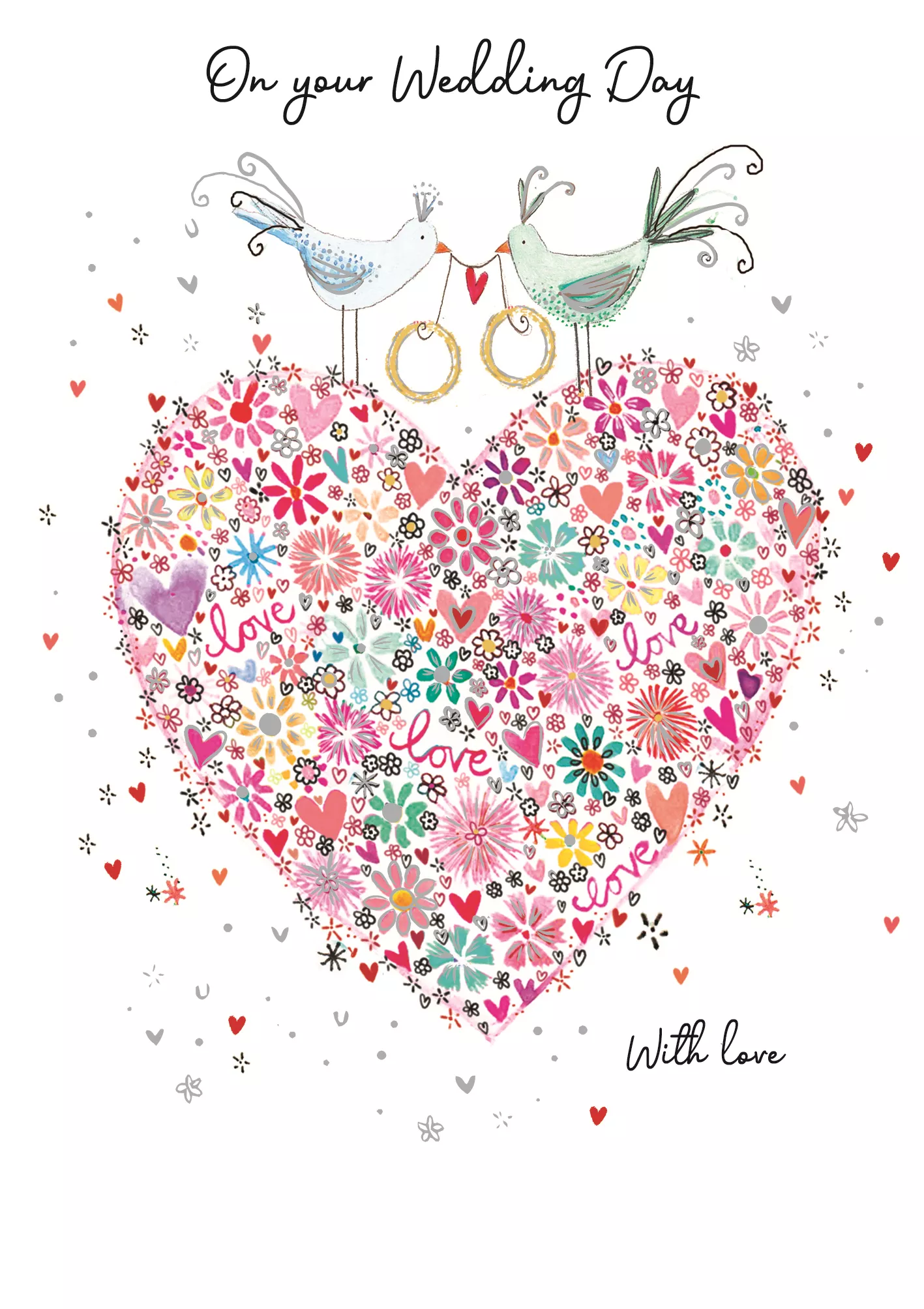 Love Birds Wedding Card