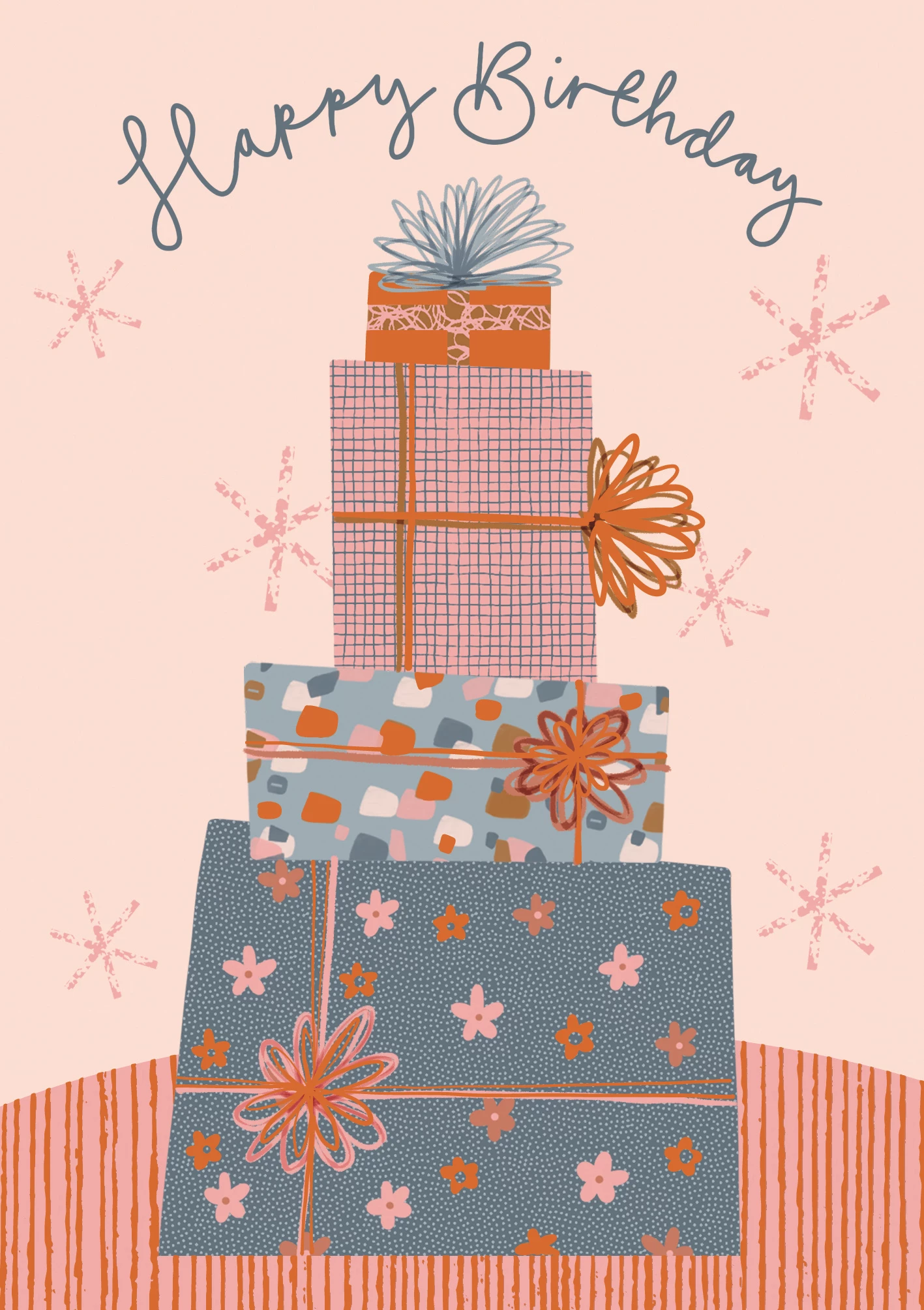 Wrapped Presents Birthday Card